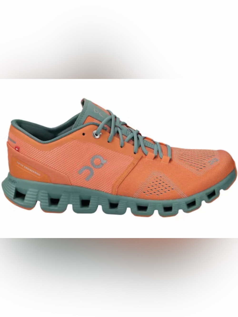 On Running Men's Cloud Sneaker in Coral and Teal